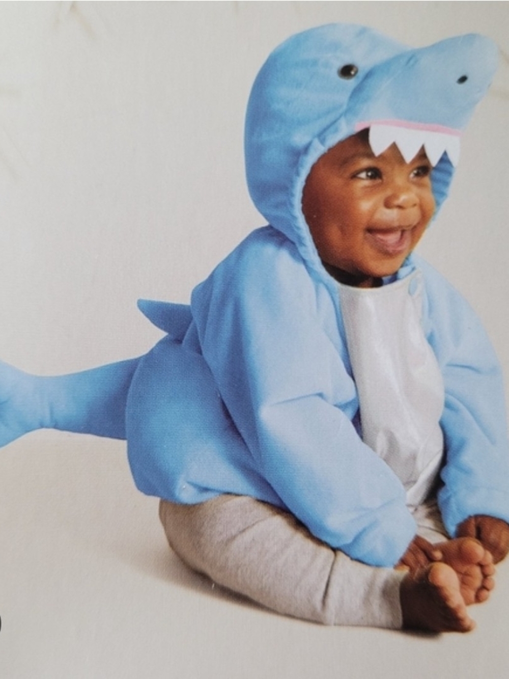 Target Light Blue Shark Baby Costume Hoodie Size 6-12 Month